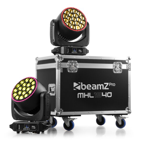 BeamZ Pro MHL1940 LED Bee Eye Moving Head with Zoom 2pcs in Flightcase